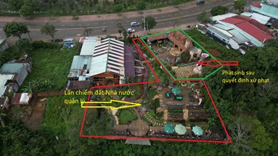 Quán cà phê Trạm Mây Măng Đen: Chưa khắc phục vi phạm cũ, tiếp tục phát sinh diện tích mới
