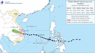 Dự báo thời tiết 7.11: Hoàn lưu bão số 13 gây mưa lớn diện rộng