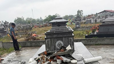 Điều tra vụ việc một ngôi mộ tại phường Điện Bàn Bắc bị đập phá