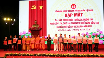 Gặp mặt, biểu dương già làng, người có uy tín, chức sắc tôn giáo tiêu biểu vùng đồng bào dân tộc thiểu số Nam Bộ