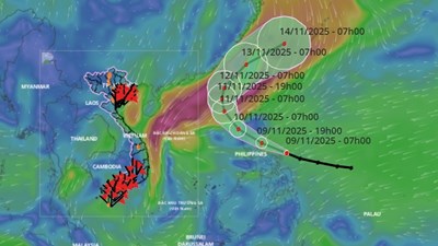 Bão Fung wong đang tiếp tục mạnh lên, ngày mai sẽ vào Biển Đông