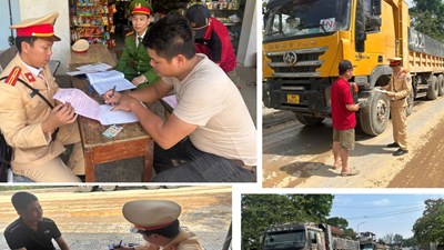 Xe chở vật liệu làm bùn đất vương vãi QL1A, 4 tài xế bị phạt 12 triệu đồng và buộc thu dọn