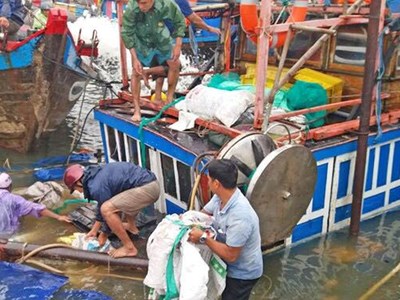 Quảng Nam: Hai tàu cá bị đánh chìm khi đang neo đậu tránh bão