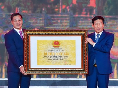 Lễ đón nhận Bằng xếp hạng di tích quốc gia Khu di tích lịch sử Bạch Đằng Giang