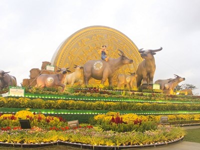 Bình Định: Khánh thành biểu tượng linh vật Tân Sửu - 2021