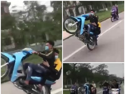 "Quái xế” nẹt bô, bốc đầu phóng như bay trên cầu nghìn tỷ