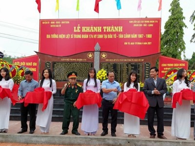 Kon Tum: Khánh thành Bia tưởng niệm các liệt sĩ Trung đoàn 174