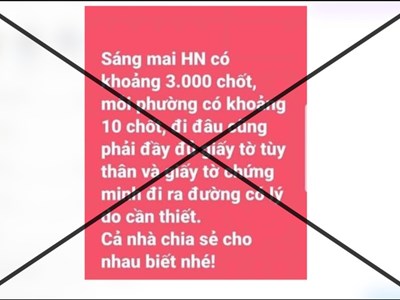 Người tung tin giả Hà Nội "lập 3.000 chốt" bị phạt 12,5 triệu đồng