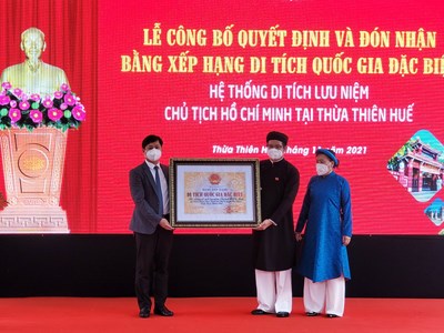 TT- Huế: Hệ thống di tích lưu niệm Chủ tịch Hồ Chí Minh đón nhận Bằng xếp hạng Di tích quốc gia đặc biệt
