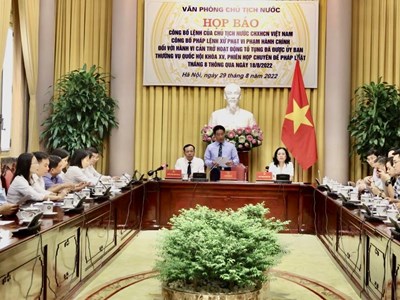 Công bố Pháp lệnh xử phạt vi phạm hành chính đối với hành vi cản trở hoạt động tố tụng