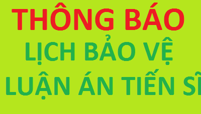Thông báo bảo vệ luận án tiến sĩ