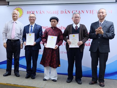 Hội Văn nghệ dân gian Việt Nam trao Giải thưởng năm 2022 cho 37 công trình, tác phẩm