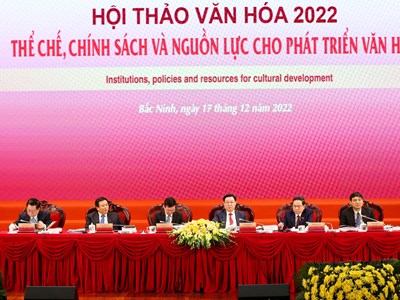 Khai mạc Hội thảo Văn hoá năm 2022: Hoàn thiện thể chế, chính sách, khơi dậy khát vọng phát triển đất nước phồn vinh, hạnh phúc