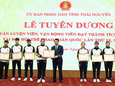 Thái Nguyên tuyên dương các HLV, VĐV đạt thành tích xuất sắc