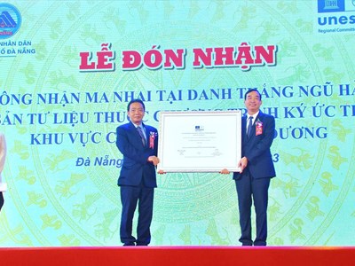 Lễ đón nhận Bằng công nhận Ma nhai tại Danh thắng Ngũ Hành Sơn là Di sản tư liệu