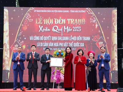 Ghi danh Lễ hội đền Tranh là Di sản văn hóa phi vật thể quốc gia