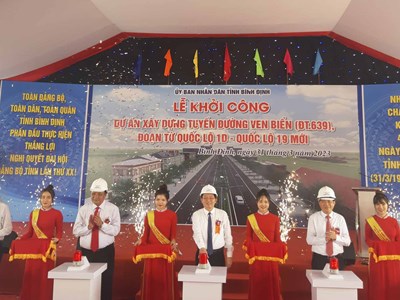 Bình Định khởi công dự án tuyến đường ven biển gần 1.500 tỉ đồng