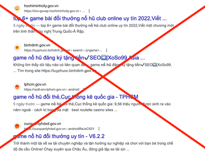 Rà soát, xử lý website .gov.vn bị cài link quảng cáo cờ bạc