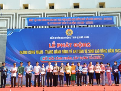 Quảng Ngãi: Trao 250 suất quà tặng cho đoàn viên, công nhân, lao động có hoàn cảnh khó khăn