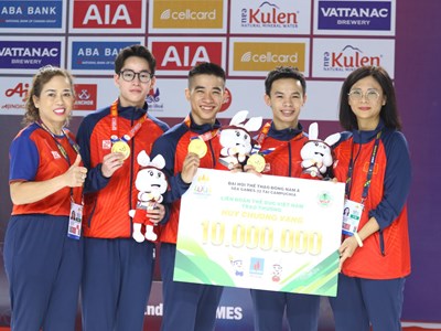 Aerobic Việt Nam lập “hat-trick vàng” trong ngày ra quân SEA Games 32
