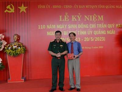 Quảng Ngãi: Kỷ niệm 110 năm Ngày sinh Trung tướng Trần Quý Hai