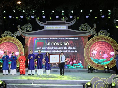 Hội thề Trung hiếu đền Đồng Cổ đón nhận Quyết định ghi danh là di sản văn hoá phi vật thể quốc gia
