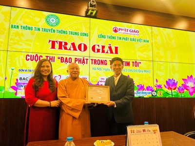 Trao giải cuộc thi viết “Đạo Phật trong trái tim tôi”