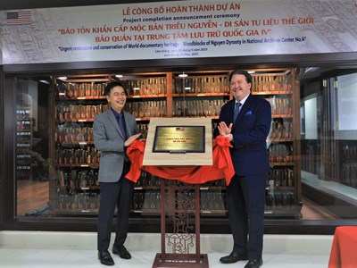 Hoàn thành Dự án Bảo tồn khẩn cấp Mộc bản triều Nguyễn