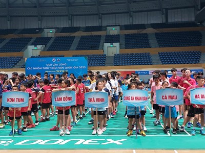 Khai mạc Giải Cầu lông các nhóm tuổi thiếu niên Quốc gia năm 2023