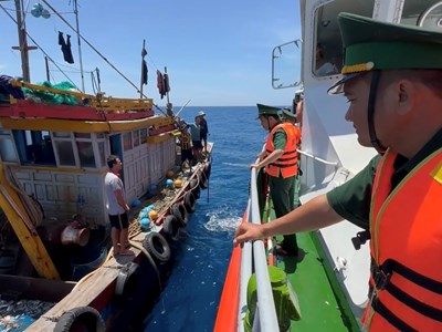 Quảng Ngãi: Tạm giữ 2 tàu cá của ngư dân khai thác tận diệt hải sản ven bờ