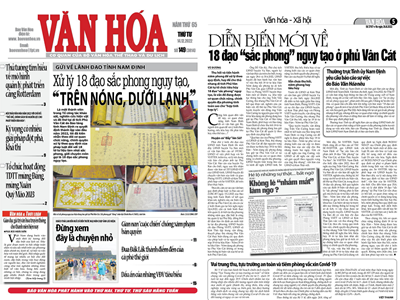 Hạ bức màn “18 đạo sắc phong” tại di tích Phủ Vân Cát