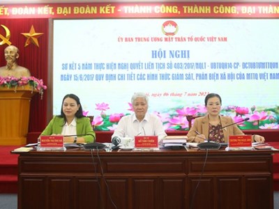 Sơ kết 5 năm thực hiện Nghị quyết về chức năng giám sát, phản biện xã hội của MTTQ Việt Nam