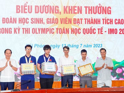 Hải Phòng: Thưởng 500 triệu đồng cho học sinh giành HCV Olympic Toán học quốc tế