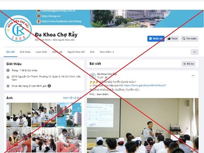 Cảnh báo giả mạo trang fanpage Bệnh viện Chợ Rẫy
