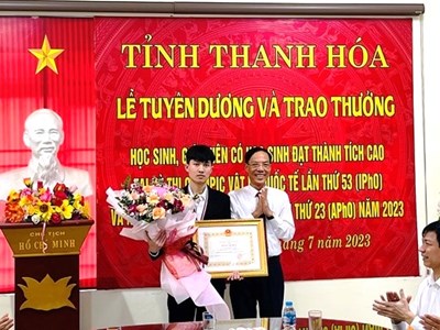 Thanh Hóa tuyên dương học sinh đạt thành tích xuất sắc tại kỳ thi Olympic Vật lý quốc tế và khu vực