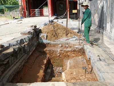 Khai quật khảo cổ điện Cần Chánh bên trong Hoàng thành Huế