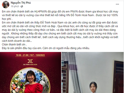 Gần 1.000 phụ nữ học thiết kế áo dài ly vuông từ NTK Đỗ Trịnh Hoài Nam