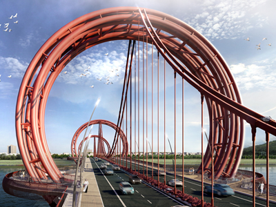 Phương án cầu Trà Khúc 1 gắn với hình ảnh “bờ xe nước” đoạt giải Nhất