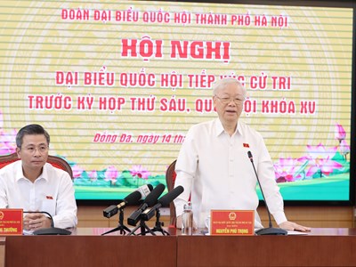 Tổng Bí thư tiếp xúc cử tri Hà Nội trước Kỳ họp thứ 6, Quốc hội khoá XV