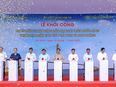 Thủ tướng dự lễ khởi công cầu Đại Ngãi bắc qua sông Hậu
