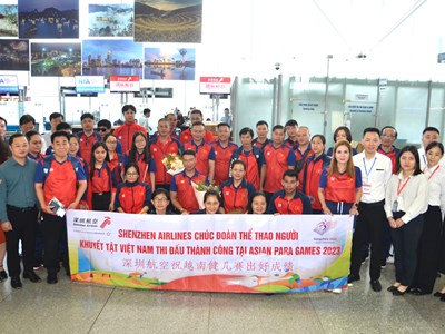 Đoàn Thể thao Người khuyết tật Việt Nam lên đường tham dự Asian Para Games 4