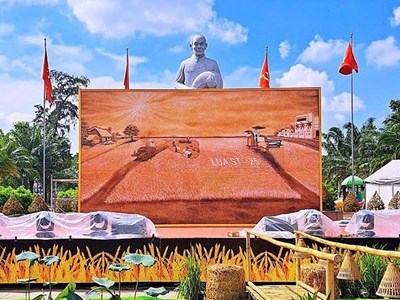 Sóc Trăng: Xác lập Kỷ lục Bức tranh lớn nhất Việt Nam được làm từ gạo ST