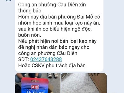 Cảnh báo học sinh không ăn "kẹo lạ"