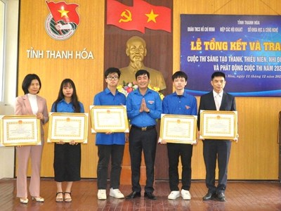 Thanh Hoá: Trao Giải cuộc thi sáng tạo trong thanh thiếu niên, nhi đồng tỉnh