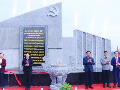 Khánh thành công trình di tích Nơi thành lập cơ sở Đảng đầu tiên của tỉnh Thái Nguyên