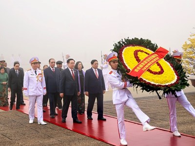 Lãnh đạo Đảng, Nhà nước vào Lăng viếng Chủ tịch Hồ Chí Minh nhân ngày thành lập Đảng