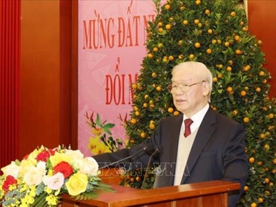 Tổng Bí thư Nguyễn Phú Trọng chúc Tết lãnh đạo, nguyên lãnh đạo Đảng, Nhà nước