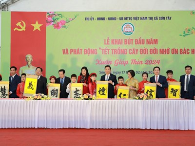 Lễ khai bút đầu năm và Tết trồng cây tại Sơn Tây