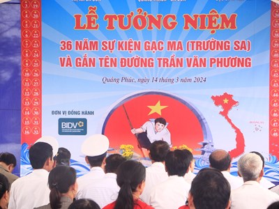 Tưởng niệm 36 năm sự kiện Gạc Ma và gắn biển tên đường Trần Văn Phương