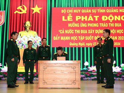 Bộ CHQS Quảng Ngãi phát động thi đua xây dựng xã hội học tập, đẩy mạnh học tập suốt đời